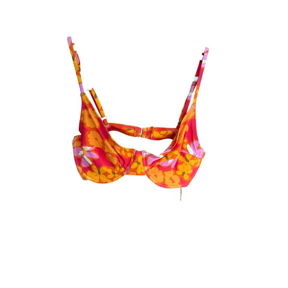 NWT Stone Fox Swim Simone Bikini in Lei Lei Orange Pink Floral Print